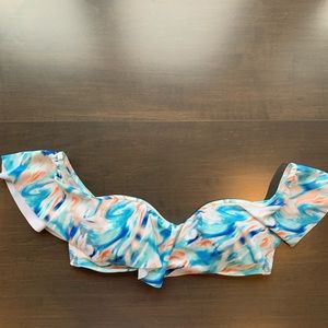Hollister ruffled swim top
